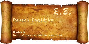 Rausch Boglárka névjegykártya